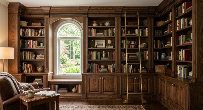 Built In Bookcase Installation in Durham, NC